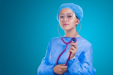 Woman working as a nurse.