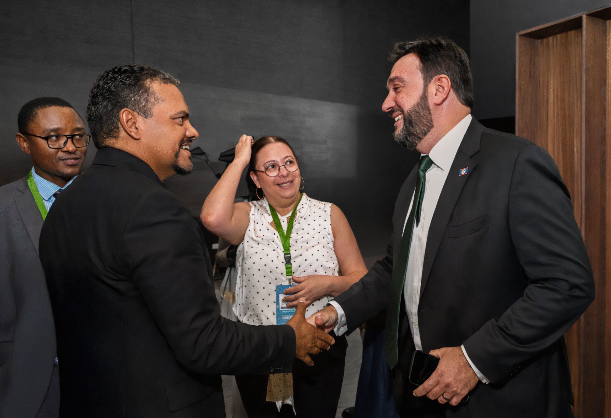 Caye International Bank President, Luigi Wewege meeting His Excellency, Alvin Botes Deputy Minister of International Relations and Cooperation of South Africa at CAF 2026